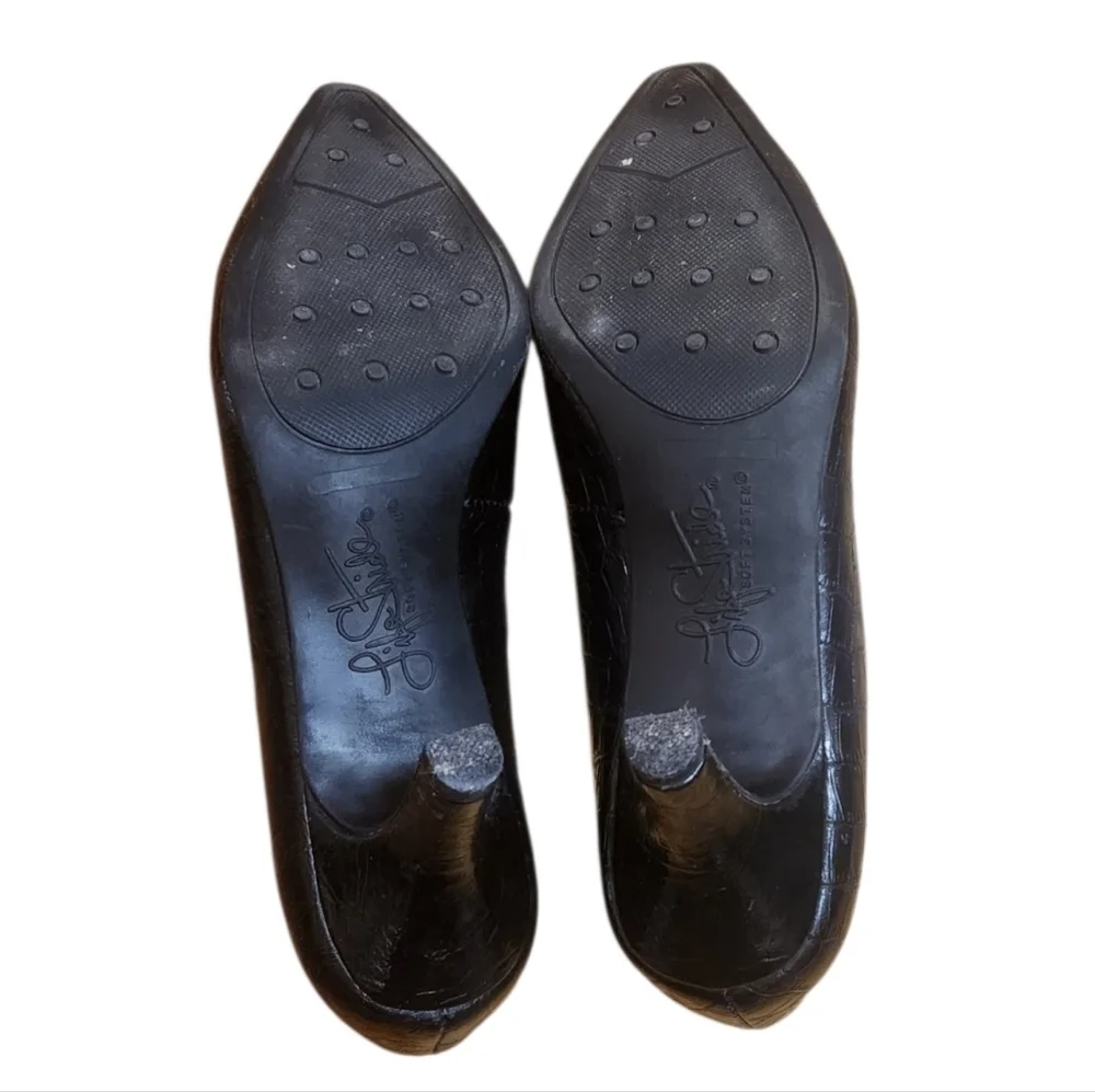 Life Stride Black Textured Heels